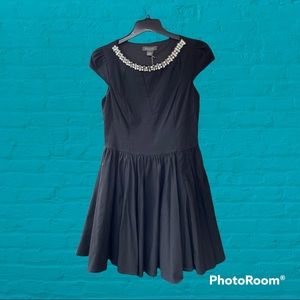 Gracia Black Party Dress with Stones around neck